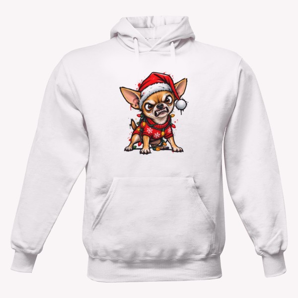 Pánská mikina s kapucí Just Hoods s potiskem ANGRY X-MAS CHIVAVA