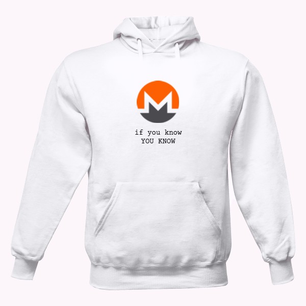 Pánská mikina s kapucí Just Hoods s potiskem MONERO - IF YOU KNOW