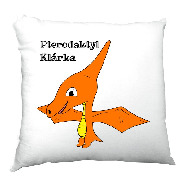 Polštář saténový s potiskem Polštářek s pterodaktylem