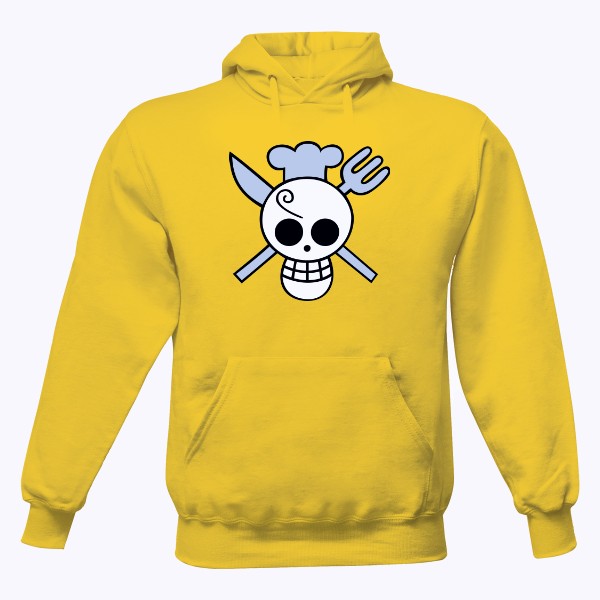 Pánská mikina s kapucí Just Hoods s potiskem SANJI skull - ONE PIECE edition