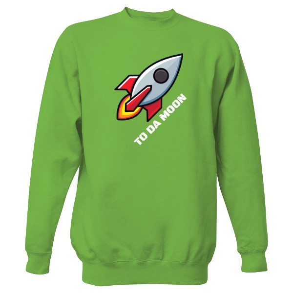 Mikina bez kapuce Unisex s potiskem TO THE MOON - crypto ed.